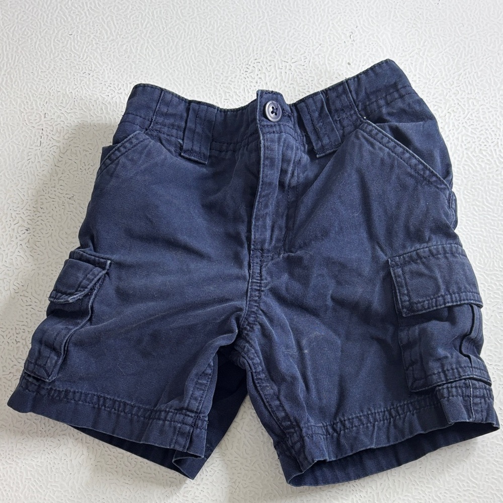 293 - Navy Blue Cargo Toddler Shorts